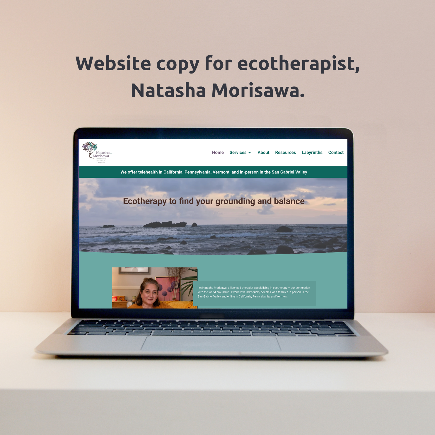 Website copy for ecotherapist, Natasha Morisawa. Website copy for ecotherapist, Natasha Morisawa