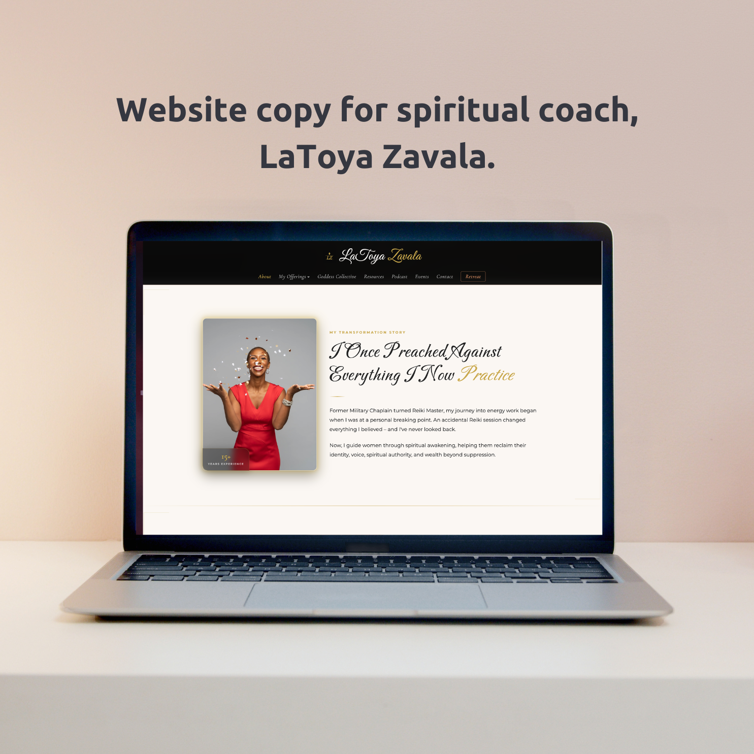 Website copy for spiritual coach, LaToya Zavala Website copy for spiritual coach, LaToya Zavala.